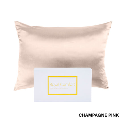 Royal Comfort Pure Silk Pillow Case 100% Mulberry Silk Hypoallergenic Pillowcase - Champagne Pink.