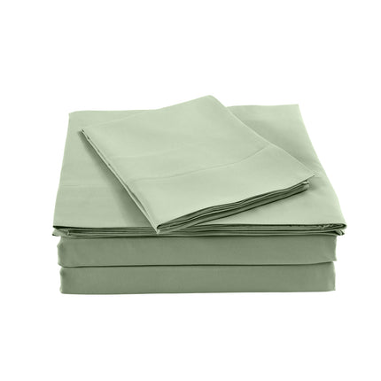 Royal Comfort Bamboo Blended Sheet & Pillowcases Set 1000TC Ultra Soft Bedding - Queen - Sage Green.