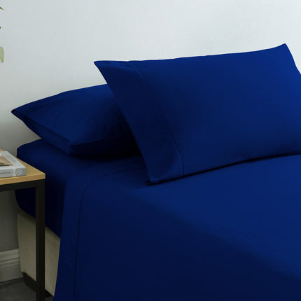Royal Comfort Vintage Washed 100% Cotton Sheet Set Fitted Flat Sheet Pillowcases - Queen - White.