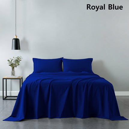 Royal Comfort Vintage Washed 100% Cotton Sheet Set Fitted Flat Sheet Pillowcases - Queen - White.