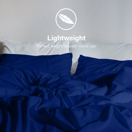 Royal Comfort Vintage Washed 100% Cotton Quilt Cover Set Bedding Ultra Soft - King - Royal Blue.