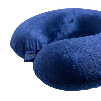 Milano Decor Memory Foam Travel Neck Pillow With Clip Cushion Support Soft Blue.