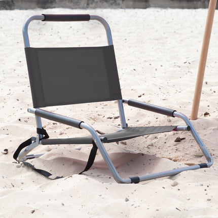 Havana Outdoors Beach Chair 2 Pack Folding Portable Summer Camping Outdoors - Black.