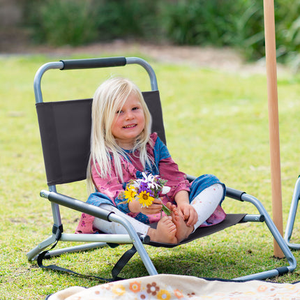 Havana Outdoors Beach Chair 2 Pack Folding Portable Summer Camping Outdoors - Black.