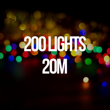 Milano Decor Outdoor LED Plug In Fairy Lights - Multicoloured - 200 Lights.