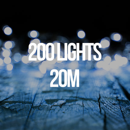 Milano Decor Outdoor LED Plug In Fairy Lights - White - 200 Lights.