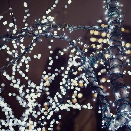 Milano Decor Outdoor LED Plug In Fairy Lights - White - 200 Lights.