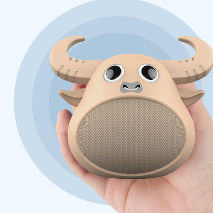 Fitsmart Bluetooth Animal Face Speaker Portable Wireless Stereo Sound - Khaki.