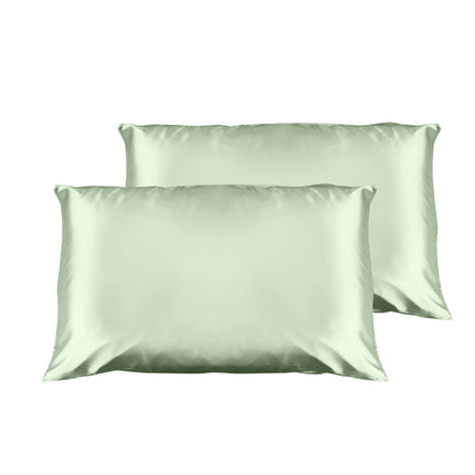 Casa Decor Luxury Satin Pillowcase Twin Pack Size With Gift Box Luxury - Sage Green.