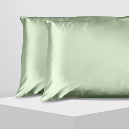 Casa Decor Luxury Satin Pillowcase Twin Pack Size With Gift Box Luxury - Sage Green.