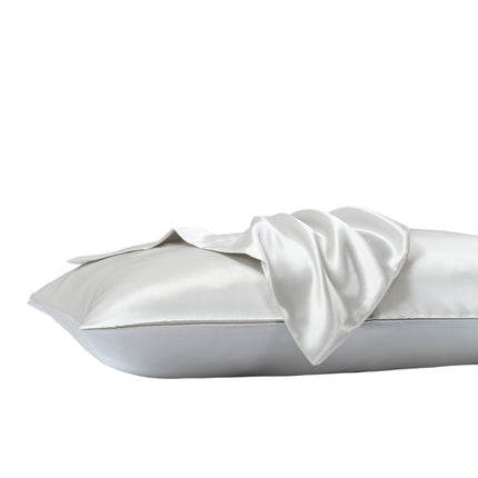 Royal Comfort Satin Sheet Set 3 Piece Fitted Sheet Pillowcase Soft  - King - Silver.