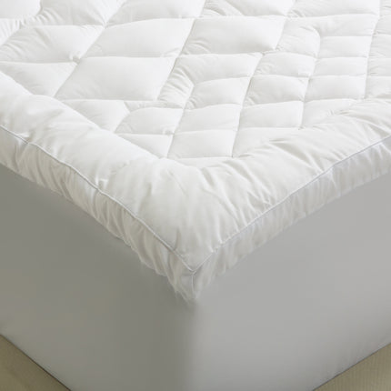 Royal Comfort 1200GSM Deluxe 7-Zone Mattress Topper Luxury Gusset Breathable - Queen - White.
