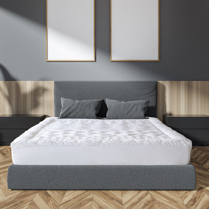 Royal Comfort 1200GSM Deluxe 7-Zone Mattress Topper Luxury Gusset Breathable - Queen - White.