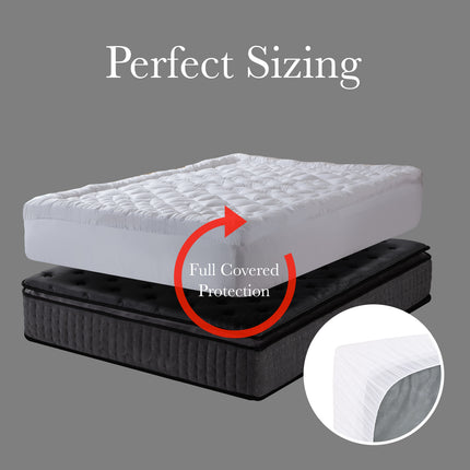 Royal Comfort 1200GSM Deluxe 7-Zone Mattress Topper Luxury Gusset Breathable - Queen - White.
