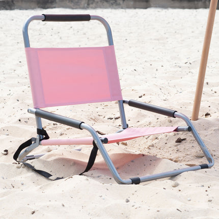 Havana Outdoors Beach Chair 2 Pack Folding Portable Summer Camping Outdoors - Dusty Rose.