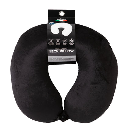 Milano Decor Memory Foam Travel Neck Pillow With Clip Cushion Support Soft Blue.