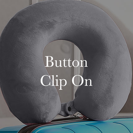 Milano Decor Memory Foam Travel Neck Pillow With Clip Cushion Support Soft Blue.