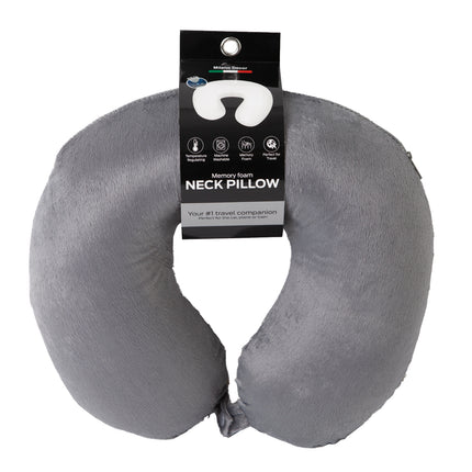 Milano Decor Memory Foam Travel Neck Pillow With Clip Cushion Support Soft Blue.