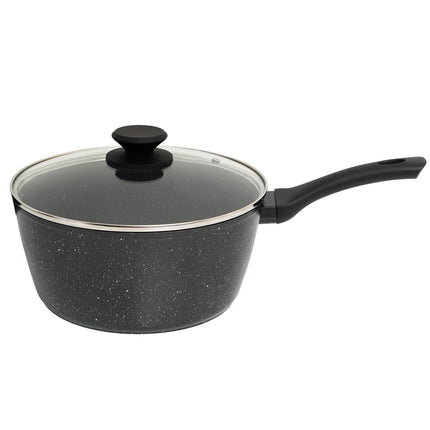 Stone Chef Forged Saucepan With Lid Cookware Kitchen Black 20cm.