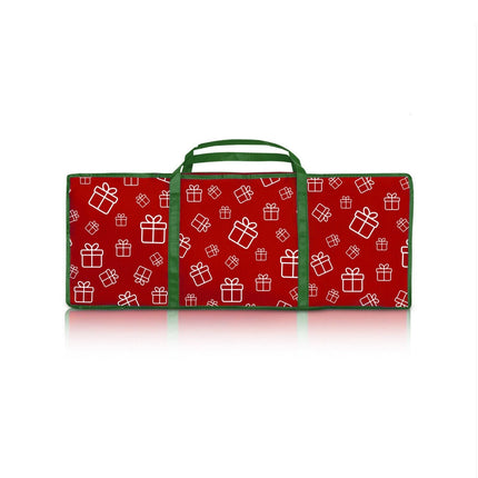 Santa's Helper Printed Christmas Paper Storage Bag With 5 Rolls and Scissors Set.