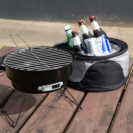 Havana Outdoors 2-IN-1 BBQ Grill Cooler Combo Set Outdoor Camping Picnic.