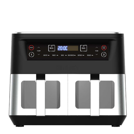 Kitchen Couture Dual View 2 x 5 Litre (10 Litre) Air Fryer Stainless Steel.