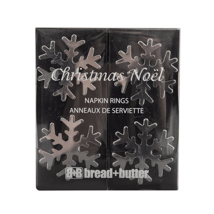 Bread and Butter Napkin Rings - Snow Flake - 4 Pack.