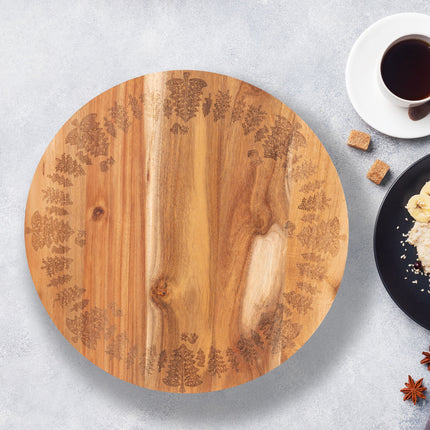 Bread and Butter 18 Inch Wooden Lazy Susan Tray - Trees.