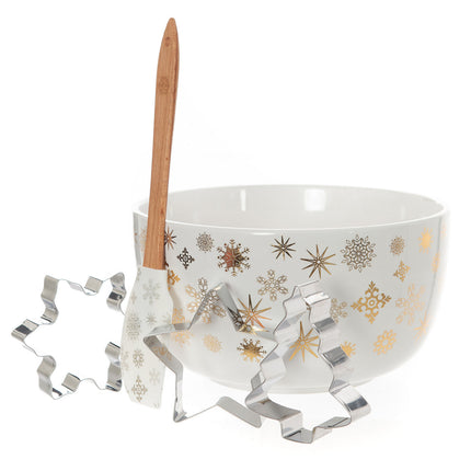 Bread and Butter Electroplate Snowflake Mini Mix Bowl Set - Gold.
