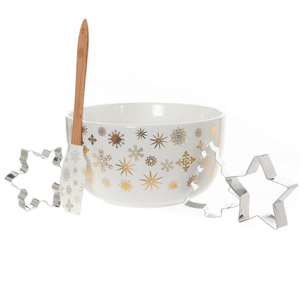 Bread and Butter Electroplate Snowflake Mini Mix Bowl Set - Gold.