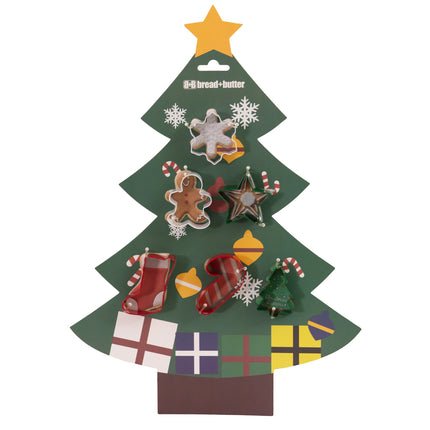Bread and Butter Cookie Cutter Set - Tree, Sock, Gman, flake, Star, Candy - 6 Pk.