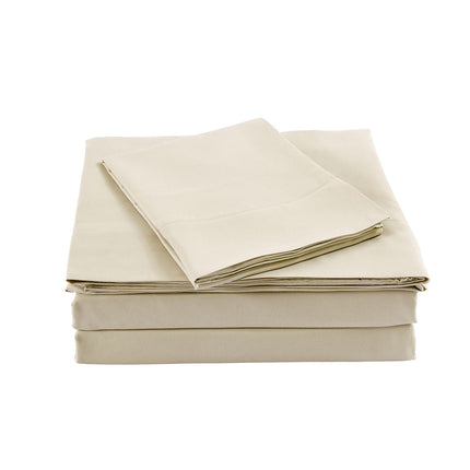 Royal Comfort Bamboo Blended Sheet & Pillowcases Set 1000TC Ultra Soft Bedding - King - Ivory.