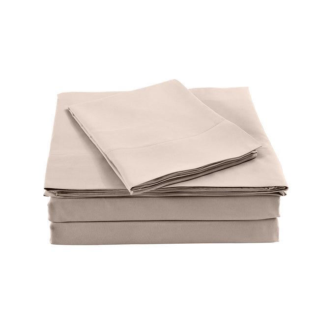 Royal Comfort Bamboo Blended Sheet & Pillowcases Set 1000TC Ultra Soft Bedding - King - Warm Grey.