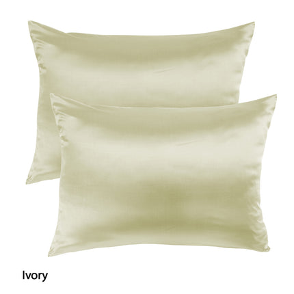 Royal Comfort Mulberry Soft Silk Hypoallergenic Pillowcase Twin Pack 51 x 76cm - Soft Blue.