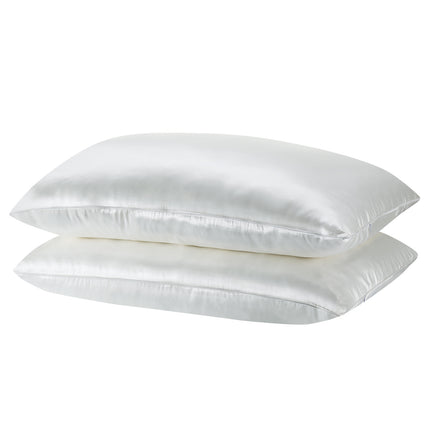 Royal Comfort Mulberry Soft Silk Hypoallergenic Pillowcase Twin Pack 51 x 76cm - Silver.