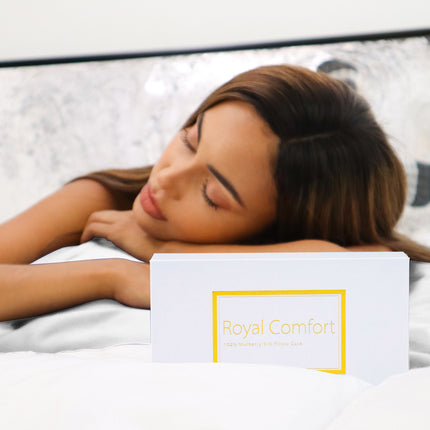 Royal Comfort Mulberry Soft Silk Hypoallergenic Pillowcase Twin Pack 51 x 76cm - Silver.