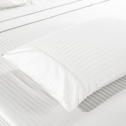 Kensington 1200 Thread Count 100% Egyptian Cotton Sheet Set Stripe Hotel Grade - Double - White.