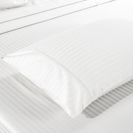 Kensington 1200 Thread Count 100% Egyptian Cotton Sheet Set Stripe Hotel Grade - Double - White.
