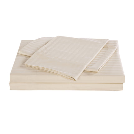 Kensington 1200 Thread Count 100% Egyptian Cotton Sheet Set Stripe Hotel Grade - Double - White.