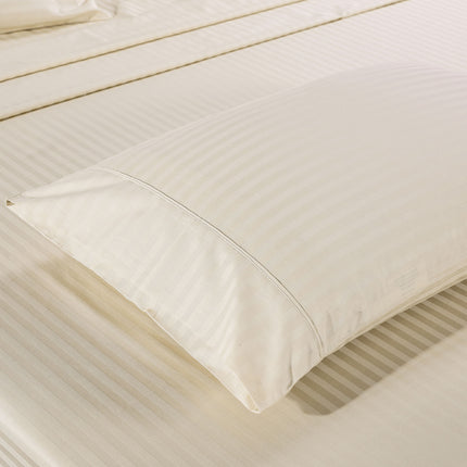 Kensington 1200 Thread Count 100% Egyptian Cotton Sheet Set Stripe Hotel Grade - Double - White.