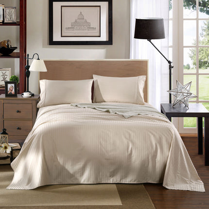 Kensington 1200 Thread Count 100% Egyptian Cotton Sheet Set Stripe Hotel Grade - King - Sand.