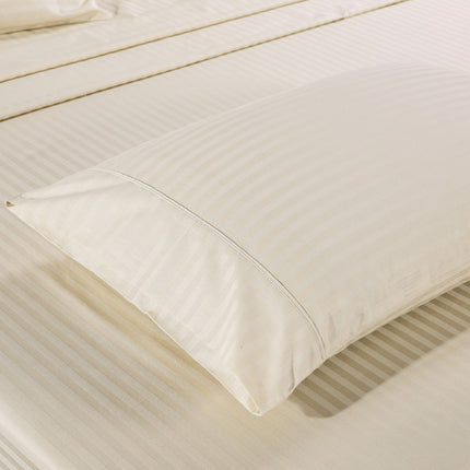 Kensington 1200 Thread Count 100% Egyptian Cotton Sheet Set Stripe Hotel Grade - King - Sand.