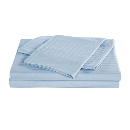 Kensington 1200 Thread Count 100% Egyptian Cotton Sheet Set Stripe Hotel Grade - King - Chambray.