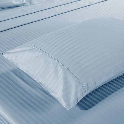 Kensington 1200 Thread Count 100% Egyptian Cotton Sheet Set Stripe Hotel Grade - King - Chambray.