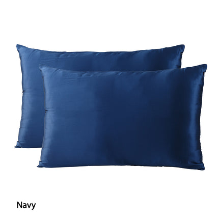 Royal Comfort Mulberry Soft Silk Hypoallergenic Pillowcase Twin Pack 51 x 76cm - Silver.