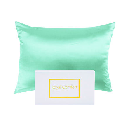 Royal Comfort Mulberry Soft Silk Hypoallergenic Pillowcase Twin Pack 51 x 76cm - Mint.