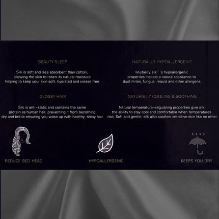 Royal Comfort Pure Silk Pillow Case 100% Mulberry Silk Hypoallergenic Pillowcase - Charcoal.