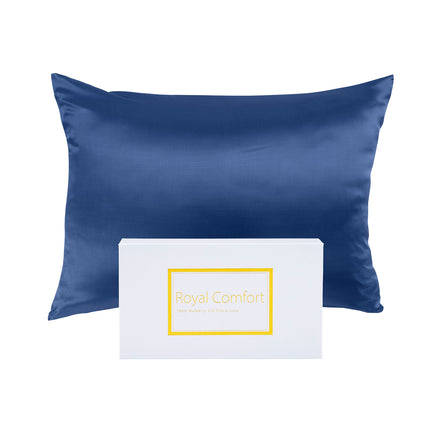 Royal Comfort Pure Silk Pillow Case 100% Mulberry Silk Hypoallergenic Pillowcase - Navy.