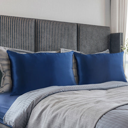 Royal Comfort Pure Silk Pillow Case 100% Mulberry Silk Hypoallergenic Pillowcase - Navy.
