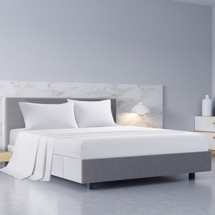 Royal Comfort 1000TC Hotel Grade Bamboo Cotton Sheets Pillowcases Set Ultrasoft - King - White.